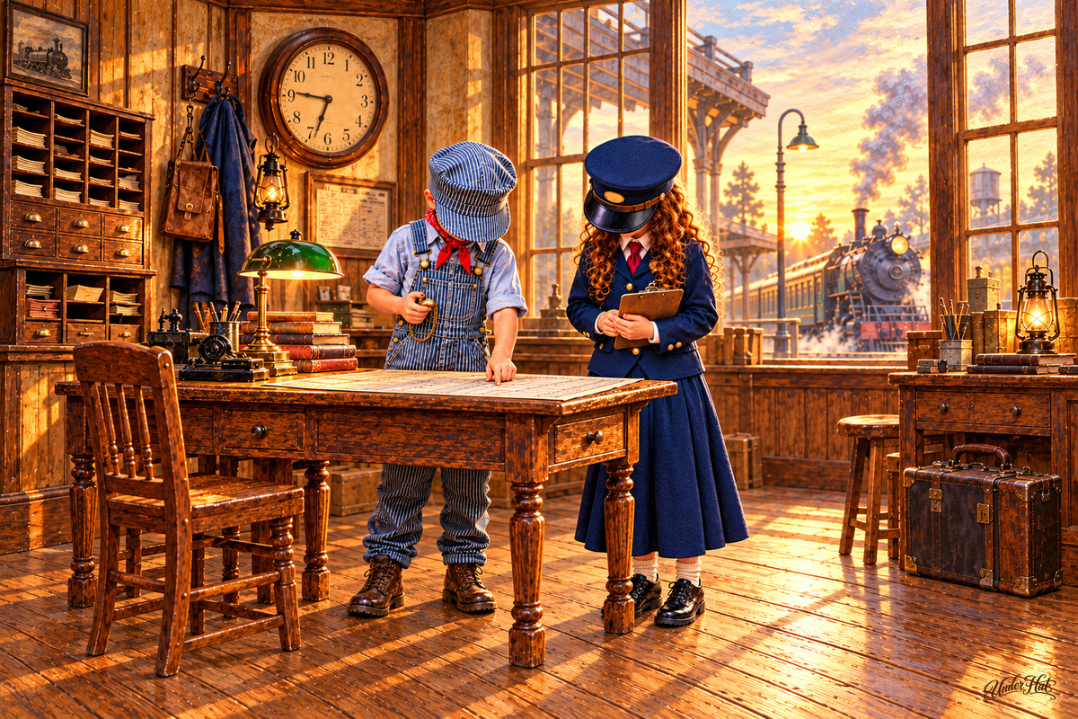 Railroad Digital Prints — Illustrative showcase cover; included print designs are shown in the set gallery.