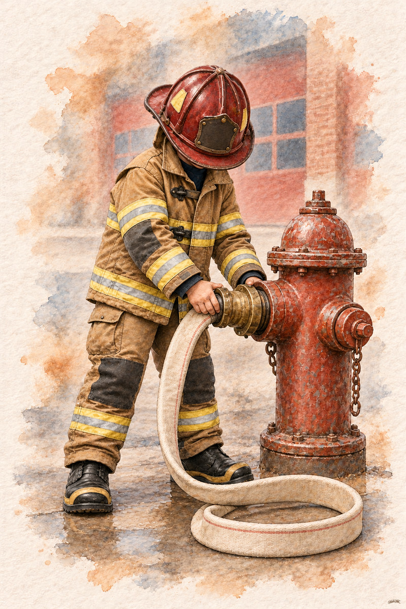 Firefighter Set, artwork P1-148 — watermarked digital art preview