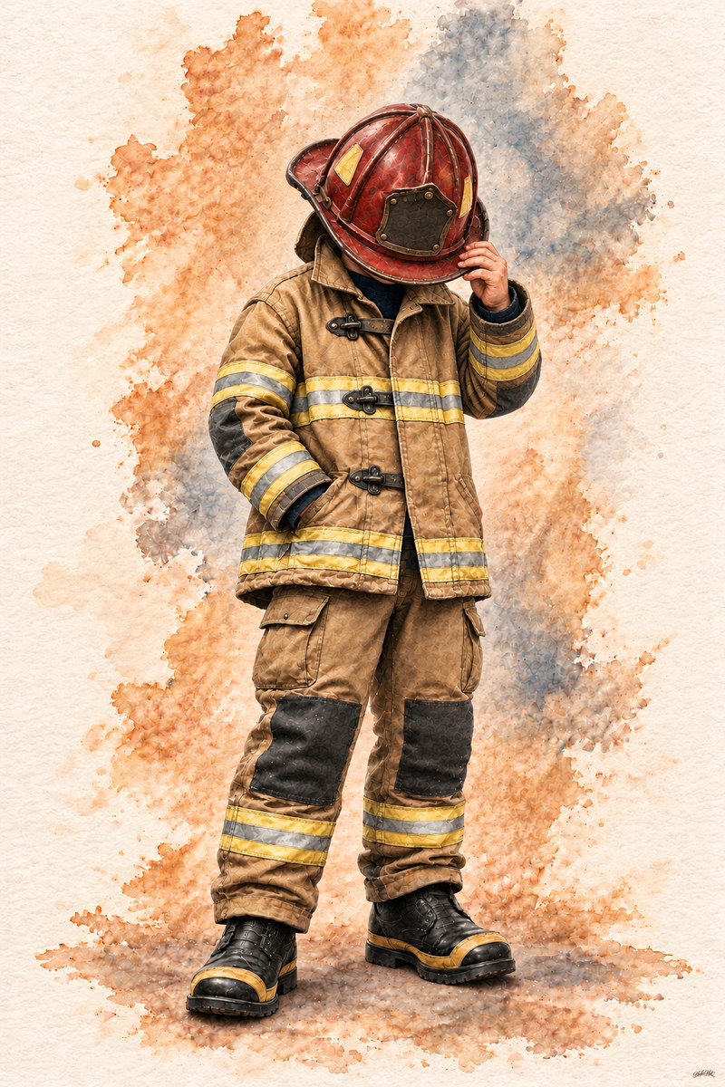 Firefighter Set, artwork P1-149 — watermarked digital art preview