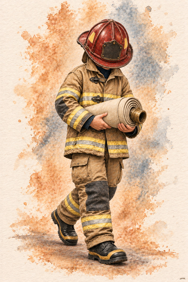 Firefighter Set, artwork P1-150 — watermarked digital art preview