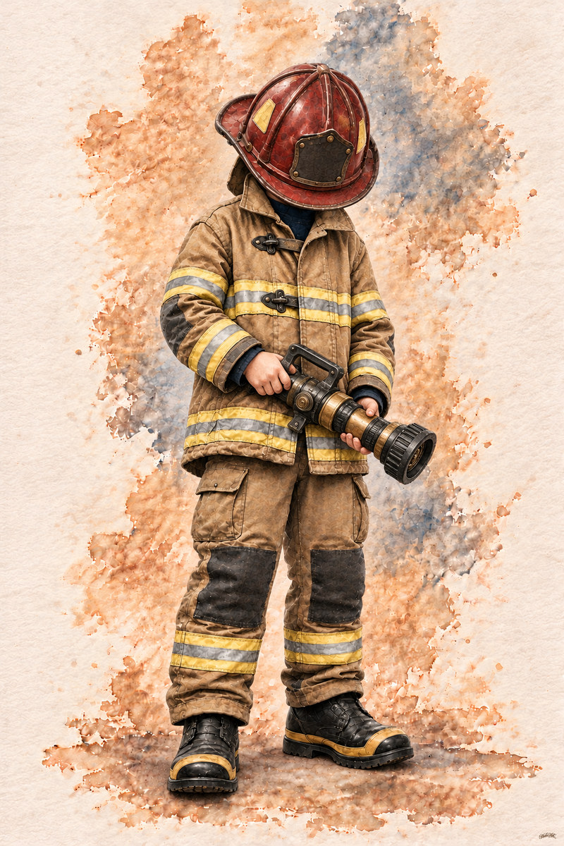 Firefighter Set, artwork P1-151 — watermarked digital art preview