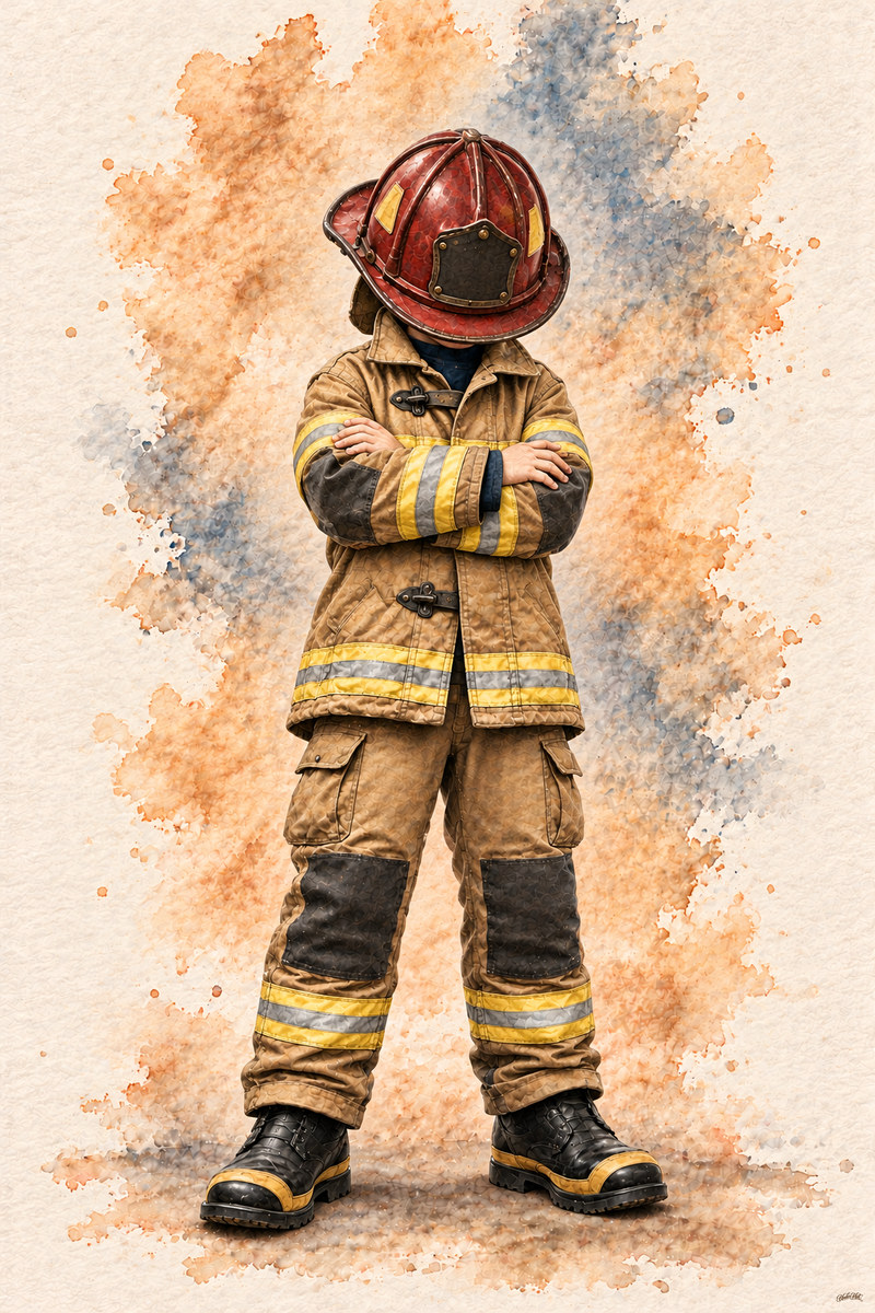 Firefighter Set, artwork P1-153 — watermarked digital art preview