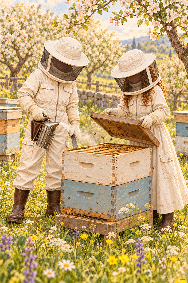 Beekeeper Set, artwork P2-001 — watermarked digital art preview