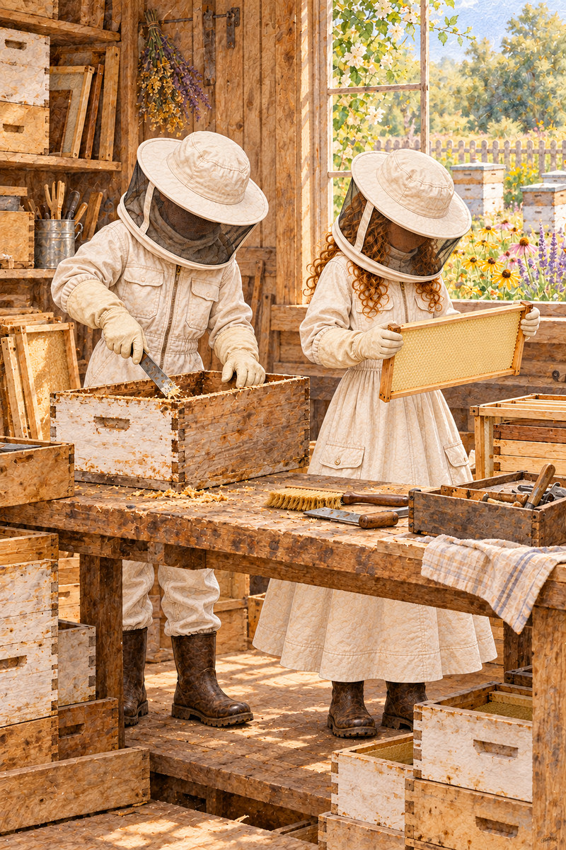 Beekeeper Set, artwork P2-005 — watermarked digital art preview