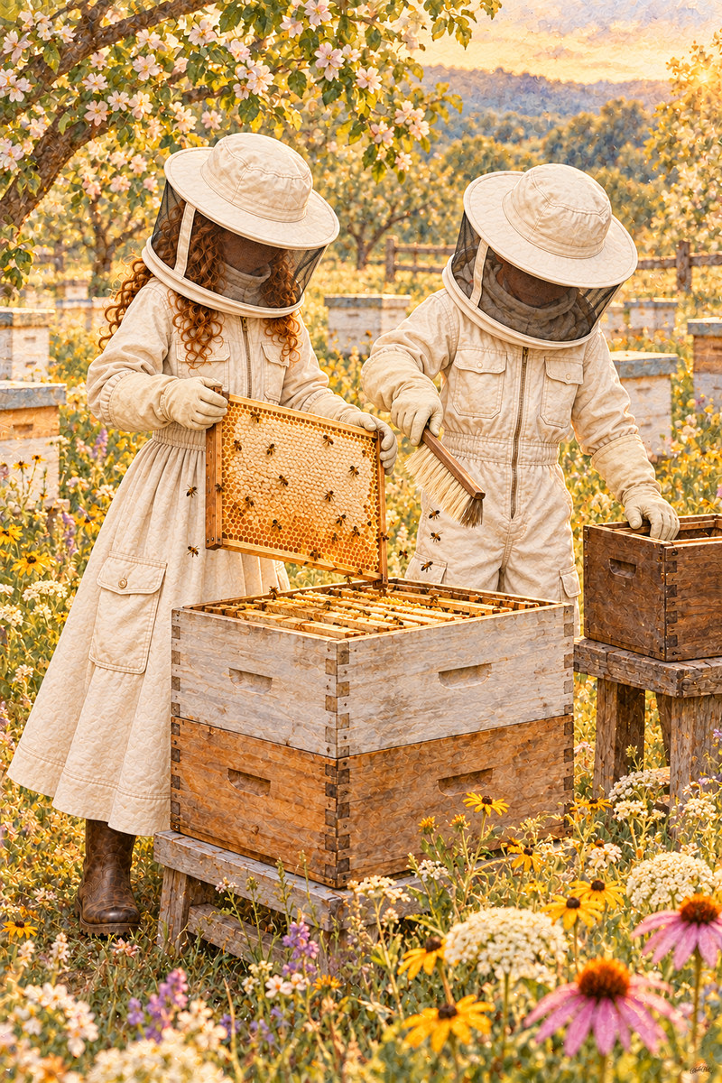 Beekeeper Set, artwork P2-006 — watermarked digital art preview