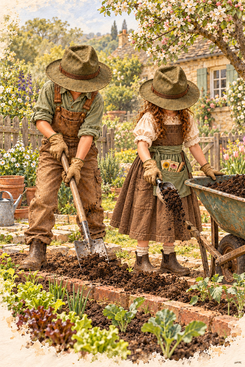 Gardener Set, artwork P2-077 — watermarked digital art preview