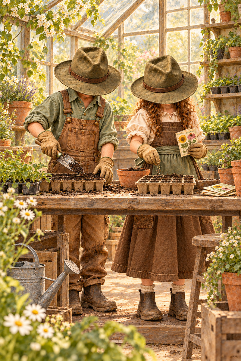 Gardener Set, artwork P2-078 — watermarked digital art preview