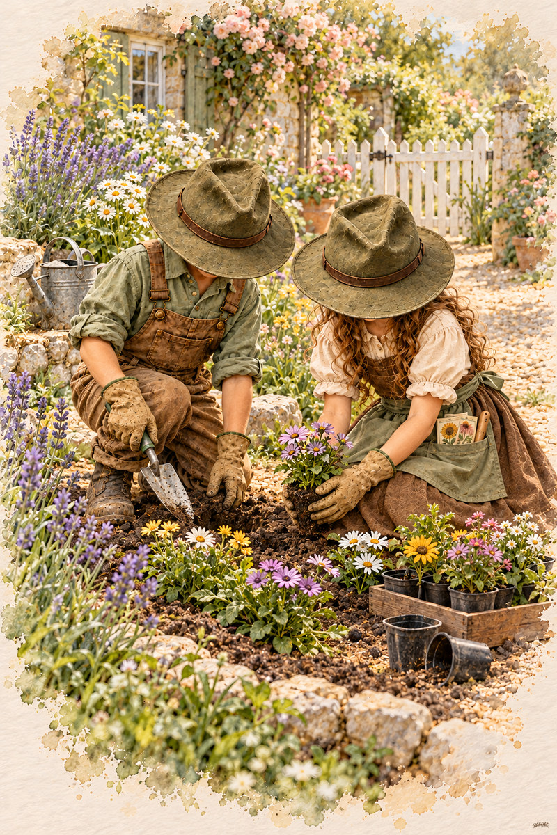 Gardener Set, artwork P2-079 — watermarked digital art preview