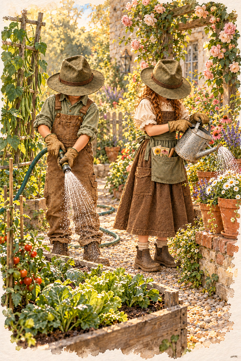 Gardener Set, artwork P2-080 — watermarked digital art preview