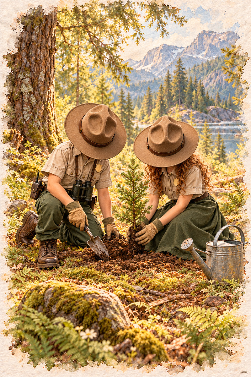 Park Ranger Set, artwork P2-133 — watermarked digital art preview